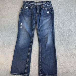 BKE Jeans Men’s 32R 32x30 Carter Bootleg Blue Stretch Med Wash Denim Cowboy